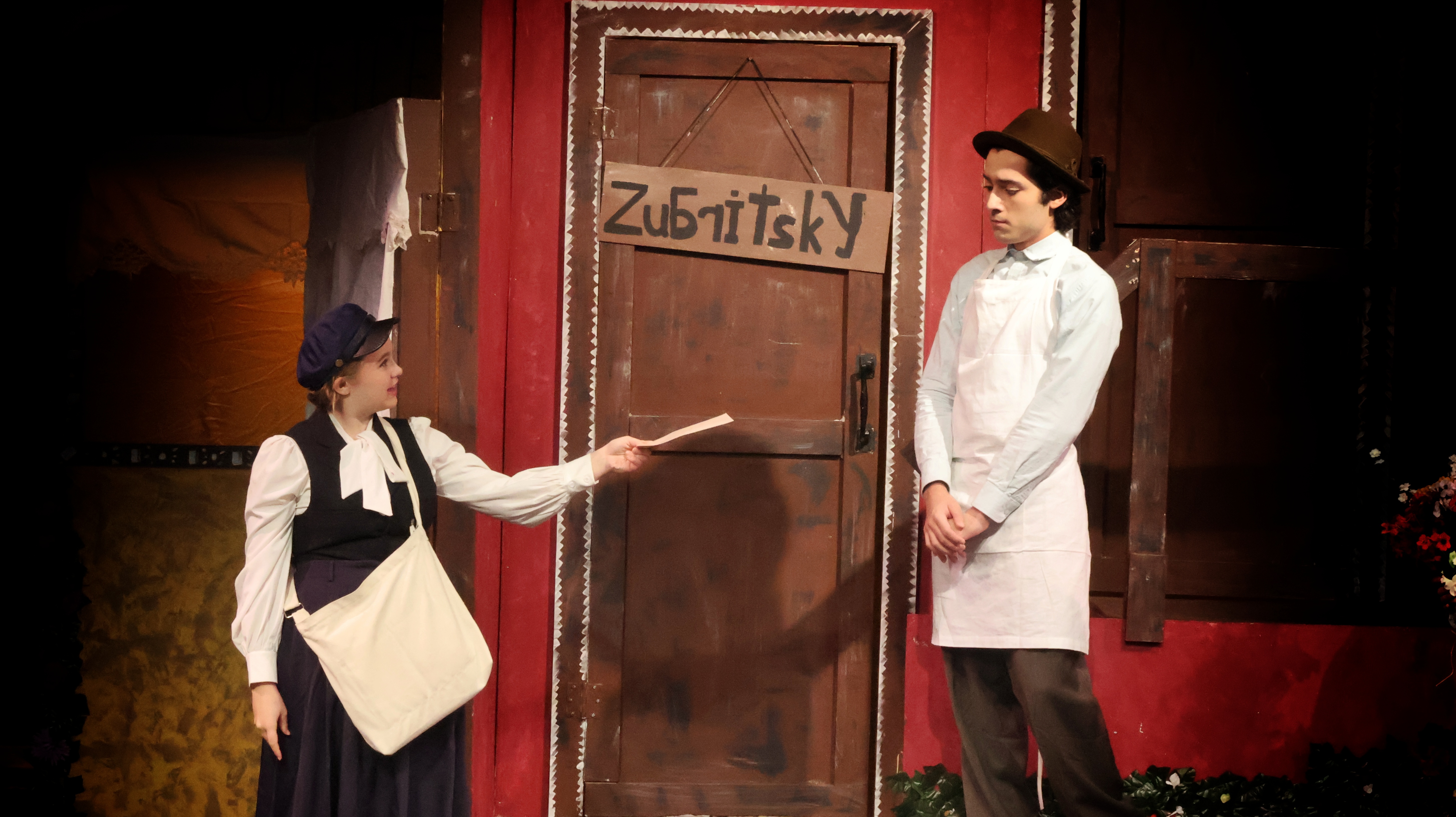 The butcher and Postman talking!